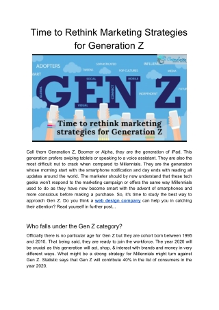 Time to rethink marketing strategies for Generation Z