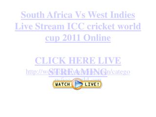 South Africa Vs West Indies Live Stream ICC cricket world cu