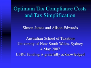 Optimum Tax Compliance Costs and Tax Simplification