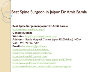 Best Spine Surgeon in Jaipur Dr. Amit Barala