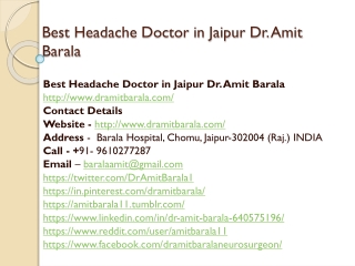 Best Headache Doctor in Jaipur Dr. Amit Barala