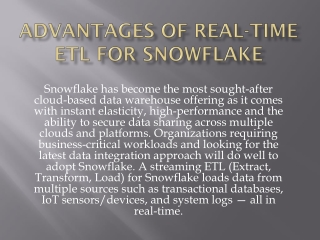 Real time data to snowflake