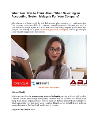 Accounting System Malaysia