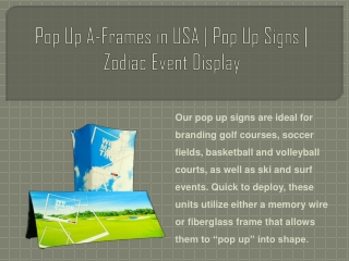 Pop Up A-Frames in USA | Pop Up Signs | Zodiac Event Display