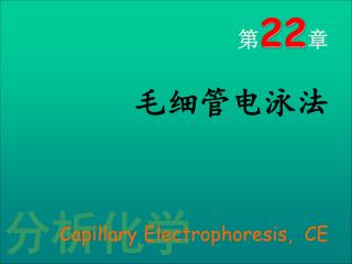第 22 章 毛细管电泳法 Capillary Electrophoresis, CE