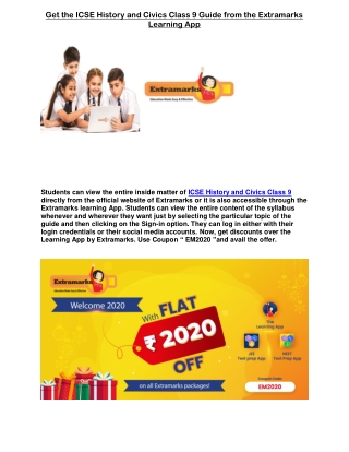 Get the ICSE History and Civics Class 9 Guide from the Extramarks Learning App