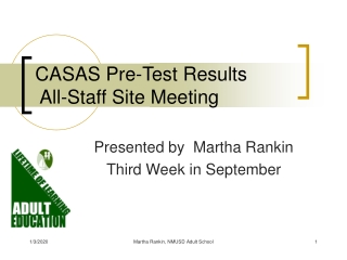 CASAS Pre-Test Results   All-Staff Site Meeting
