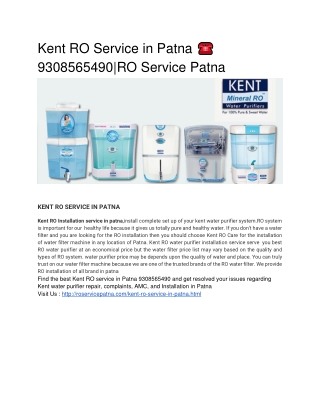 Kent RO Service in Patna ☎ 9308565490|RO Service Patna