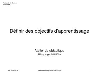 Définir des objectifs d’apprentissage