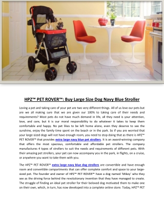 HPZ™ PET ROVER™: Buy Large Size Dog Navy Blue Stroller