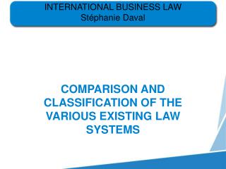 INTERNATIONAL BUSINESS LAW Stéphanie Daval