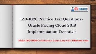 1Z0-1026 Practice Test Questions - Oracle Pricing Cloud 2018 Implementation Essentials