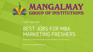 Best Jobs for MBA Marketing Freshers