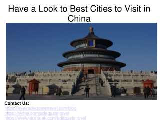 Have a Look to Best Cities to Visit in China