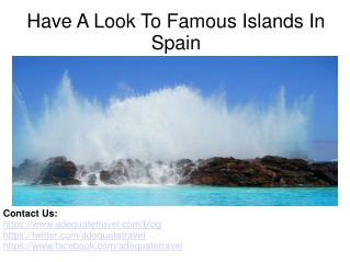 Have A Look To Famous Islands In Spain