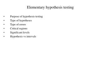 Elementary hypothesis testing