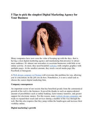 5 Tips to pick the simplest Digital Marketing Agency for Your Business