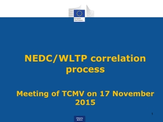NEDC/WLTP correlation process Meeting of TCMV on 17 November 2015