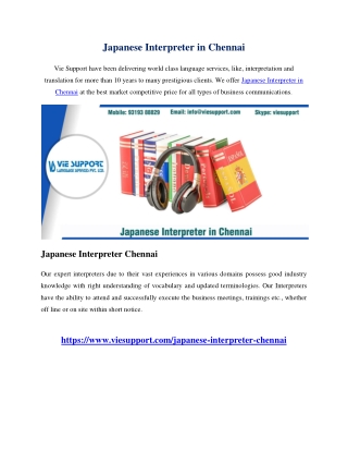 Japanese Interpreter in Chennai