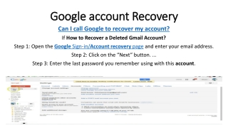 Google Account Settings| Google Account Recovery