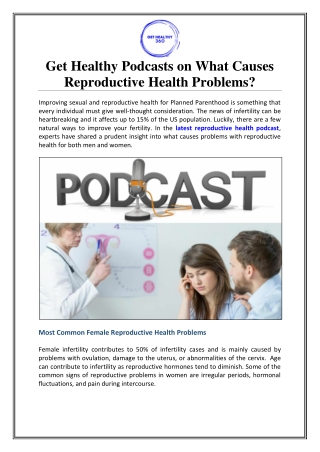 Get Healthy Podcasts on What Causes Reproductive Health Problems?