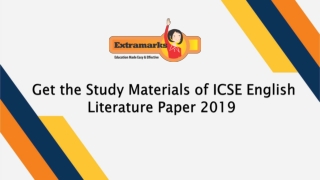 Get the Study Materials of ICSE English Literature Paper 2019