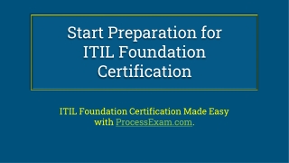 Start Your Preparation for ITIL Foundation Certification Exam