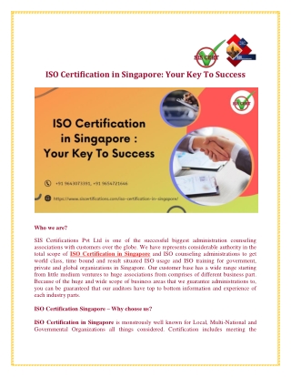 ISO Certification in Singapore : Your Key To Success