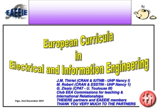 European Curricula  in  Electrical and Information Engineering