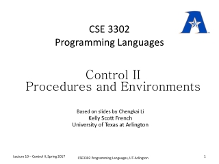 CSE 3302  Programming Languages