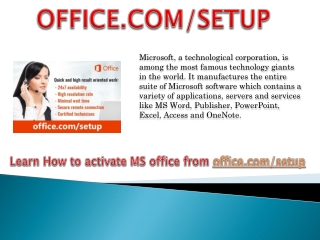 Office.com/setup - Enter office product key