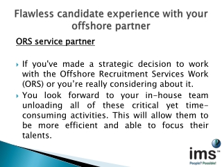 Flawless candidate experience with your offshore partner | IMS People