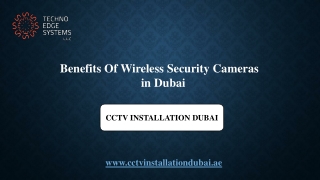 Benefits Of Wireless Security Cameras in Dubai