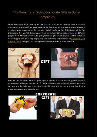 The Benefits of Giving Corporate Gifts in Dubai Companies