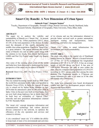 Smart City Ranchi A New Dimension of Urban Space