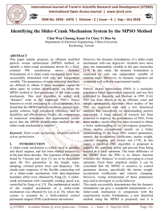 Identifying the Slider Crank Mechanism System by the MPSO Method