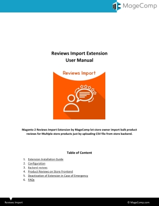 Magento 2 Reviews Import Extension by MageComp
