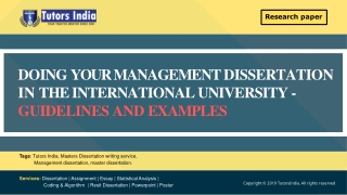 Management Dissertation Writing Guidelines and Examples - Tutorsindia.com for MyDissertationHelp