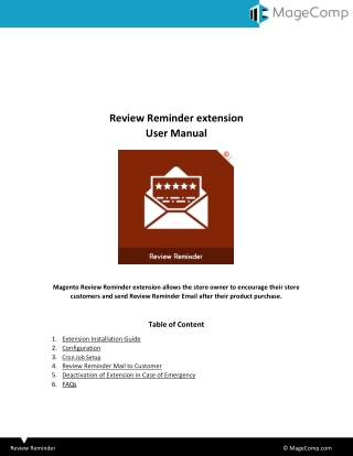 Magento 2 Review Reminder Extension by MageComp