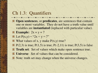 Ch 1.3:  Quantifiers