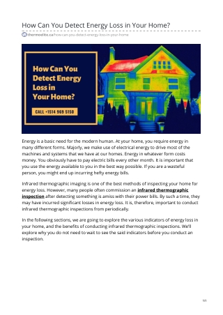 How Can You Detect Energy Loss In Your Home ?