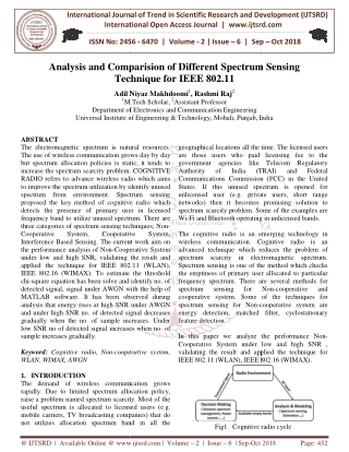 Analysis and Comparision of Different Spectrum Sensing Technique for IEEE 802.11