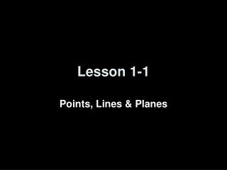 Lesson 1-1