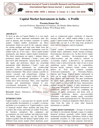 Capital Market Instruments in India A Profile