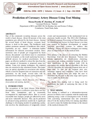 Prediction of Coronary Artery Disease Using Text Mining