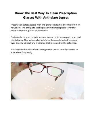 Know The Best Way To Clean Prescription Glasses With Anti-glare Lenses