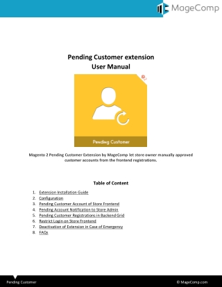 Magento 2 Pending Customer Extension by MageComp