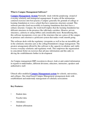Issues Regarding Campus Management System