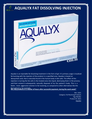 AQUALYX FAT DISSOLVING INJECTION