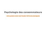 Psychologie des consommateurs INFLUENCE DES FACTEURS PSYCHOLOGIQUES